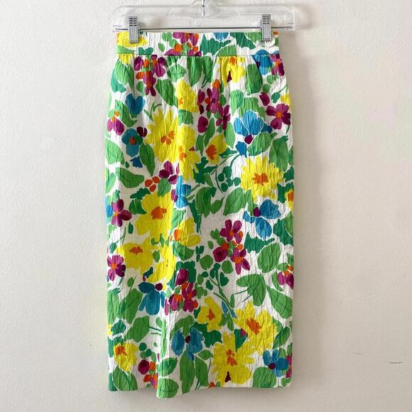 YSL diffusion femme green pink multicolor pencil skirt - Picture 1 of 5